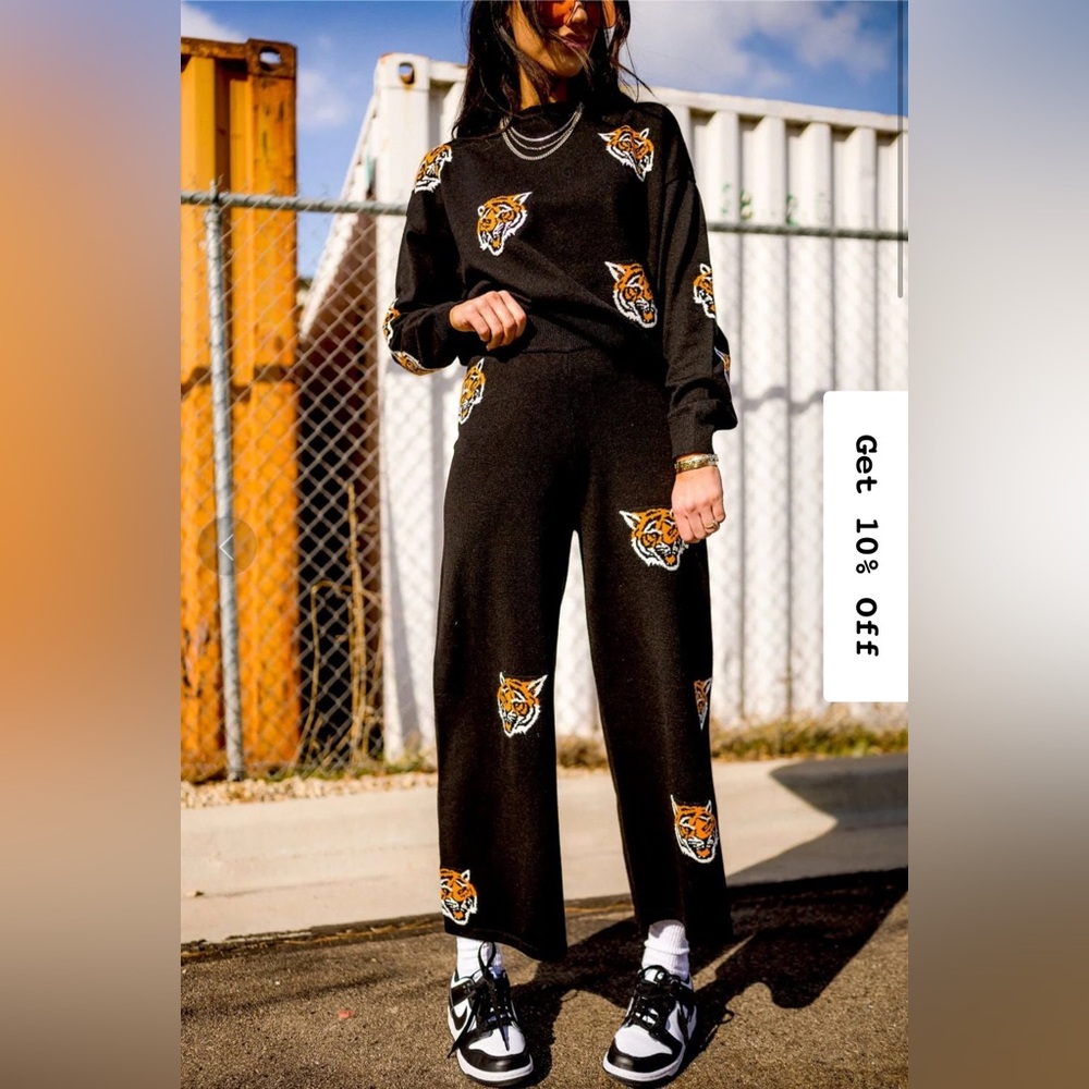 ON HOLD UNTIL 2/1 • Tiger Print Playsuit Sweater Set